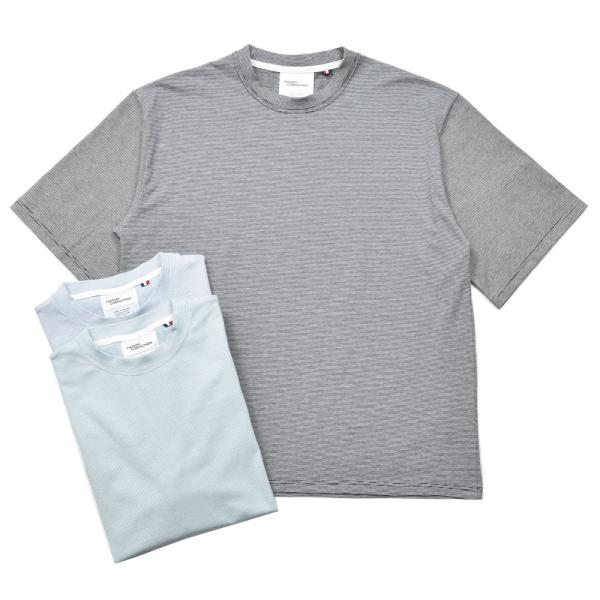 MAISON CORNICHON（メゾン コルニション)コットンポリフライスマイクロボーダークルーネ...