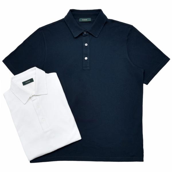ZANONE（ザノーネ）ガーメントダイオーガニックコットン鹿の子S/Sポロ POLO MC/SLIM...
