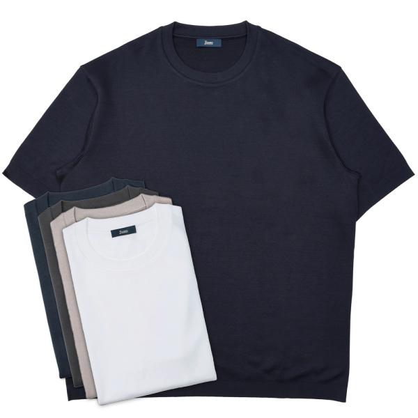 HERNO（ヘルノ）コットンニットエフェクトジャージS/Sクルーネックカットソー JG000206U...