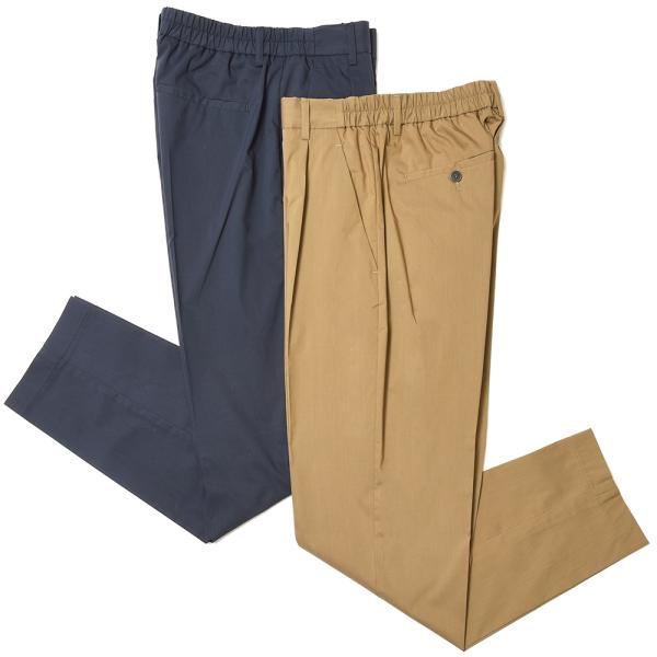 T-JACKET（ティージャケット）ストレッチコットンポプリンソリッド1プリーツテーパードシャーリン...