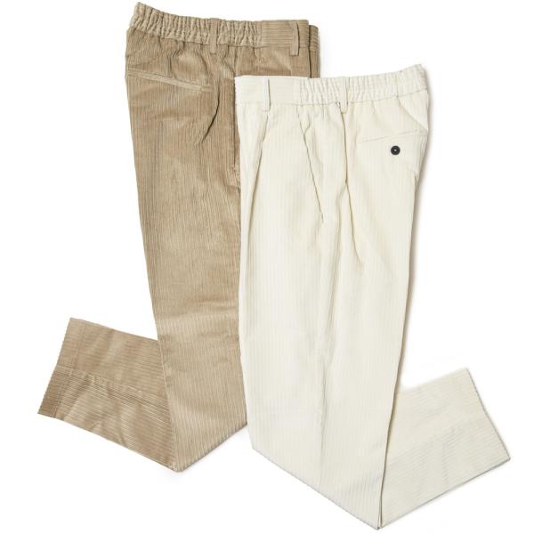 T-JACKET（ティージャケット）コットンストレッチコーデュロイ1プリーツテーパードシャーリングパ...