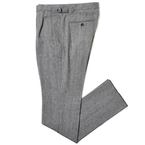 MILA SCHON MILANO（ミラ ショーン ミラノ）ウールナイロンヘリンボーン1プリーツ1ダ...