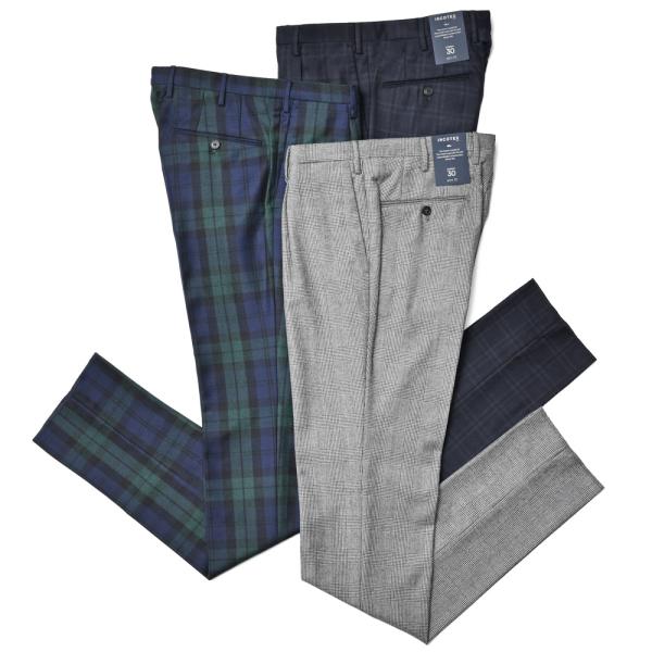 INCOTEX（インコテックス）SLIM FIT SUPER110'sウールサキソニーチェック1Pテ...