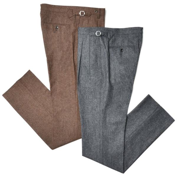 MILA SCHON MILANO（ミラ ショーン ミラノ）ウールナイロンホームスパン1プリーツ1ダ...