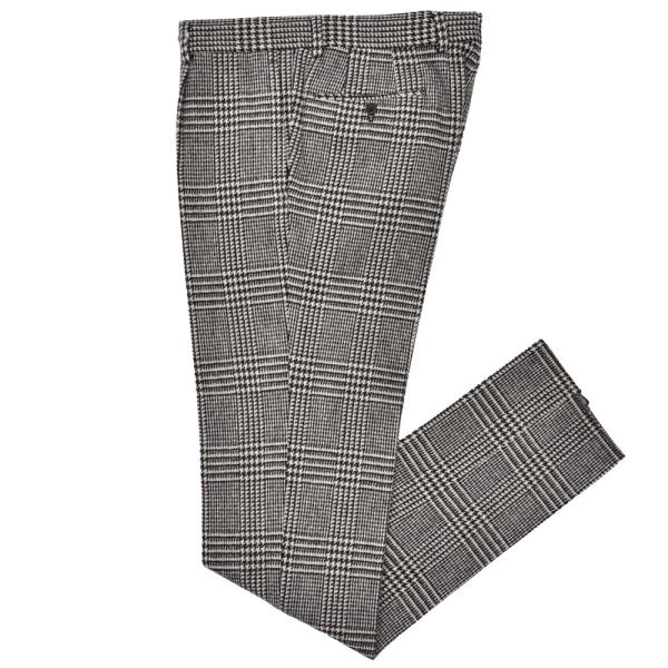 guji（グジ）ウールソフトツイードグレンチェック1プリーツパンツ MADE BY RING JAC...