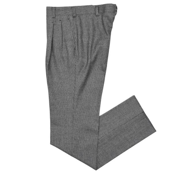 IGARASHI TROUSERS（五十嵐トラウザーズ）ウールハウンドトゥース2プリーツパンツ / ...