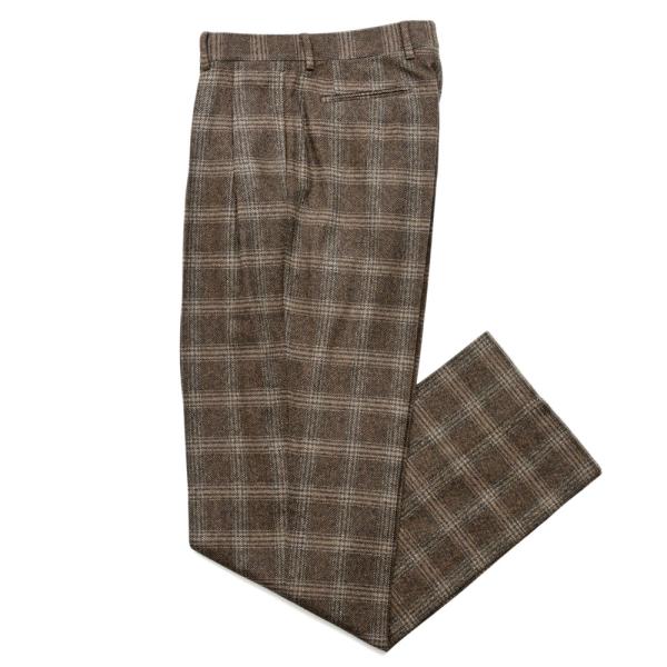 BERNARD ZINS（ベルナール ザンス）VANEAU ウールポリエステルチェック2インプリーツ...