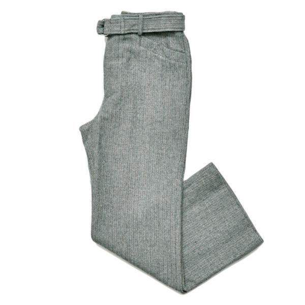【SALE30】mando（マンド）リネンウールツィードセミフレアベルテッドパンツ 25398-00...