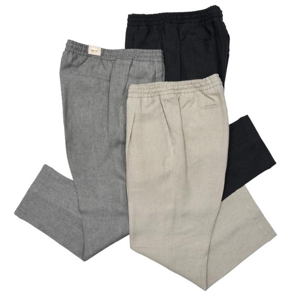 BRIGLIA1949（ブリリア1949）WIMBLEDONウィンブルドン リネン1プリーツテーパー...