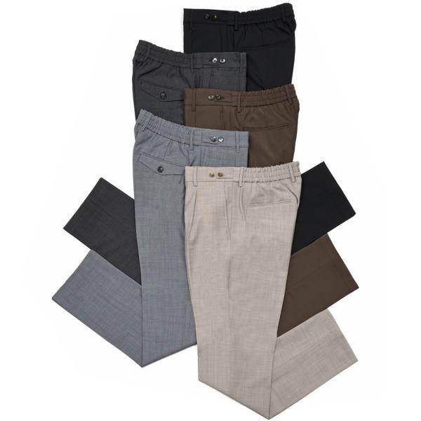 BERWICH（ベルウィッチ）BERTOベルト テックウール1プリーツバックシャーリングテーパードパ...