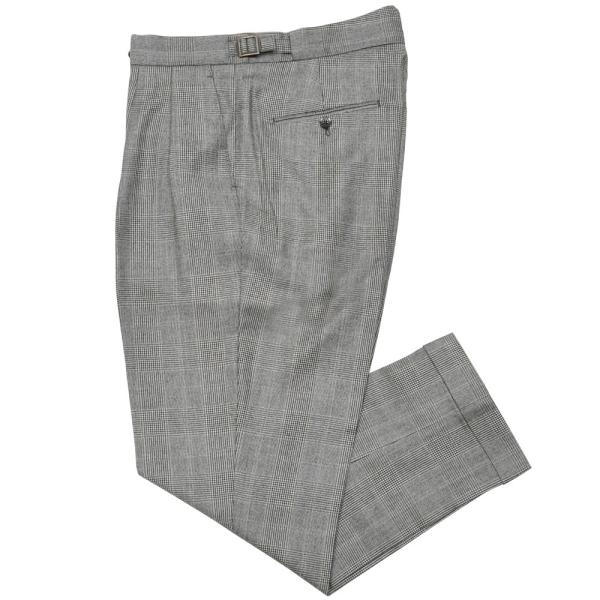 BERWICH（ベルウィッチ）SCOTCHスコッチ ウールサキソニーグレンチェック2インプリーツクロ...