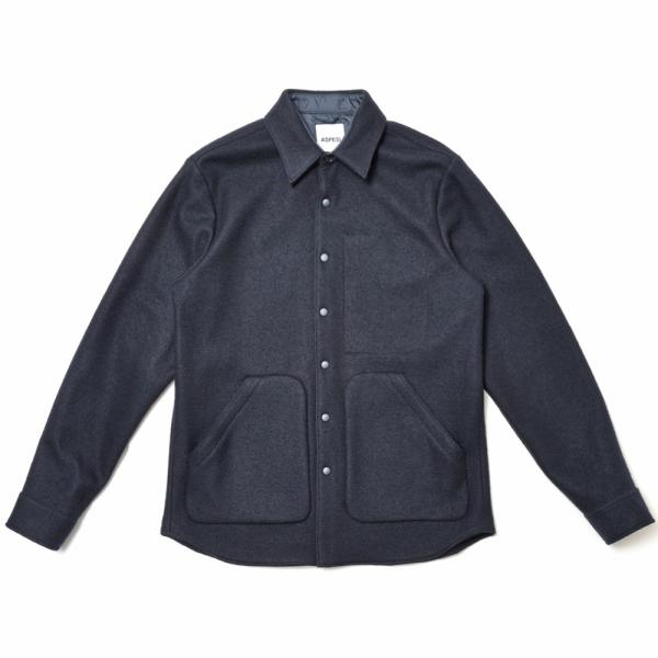 ASPESI（アスペジ）ウールライトウェイトメルトンCPOシャツ 24924ACG44E522 14...