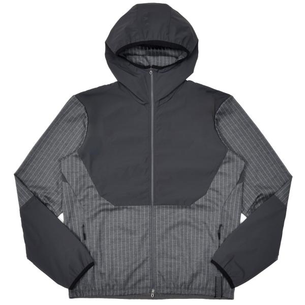 SEASE（シーズ）ZIPPED FOODIE HYBRID ウールナイロンジャージチョークストライ...
