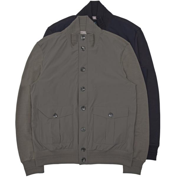 HERNO（ヘルノ）RESORTリゾート ウォーターレペレントナイロン×コットンジャージハイブリッド...