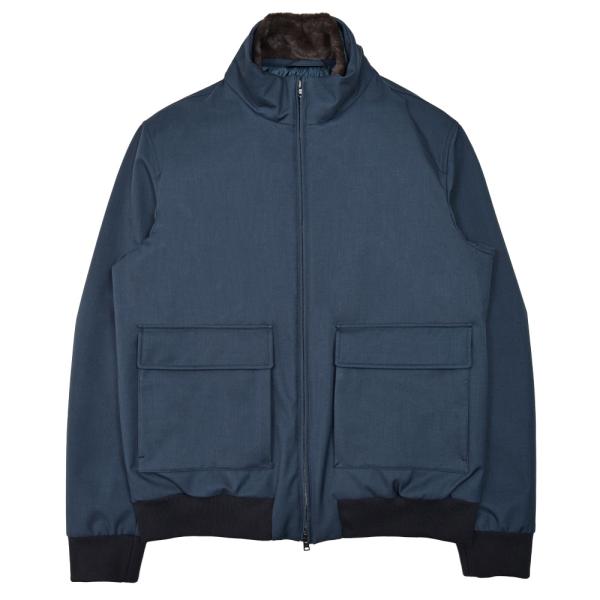 HERNO（ヘルノ）ポリエステルツイルスタンドカラーパデッドブルゾン GI000542U-12730...