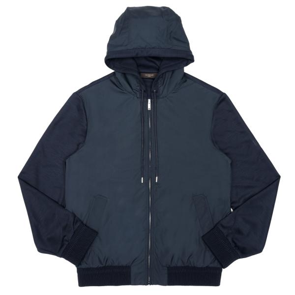 ZANONE（ザノーネ）ポリエステル×ウールジャージハイブリッドジップフーディー 472-45806...