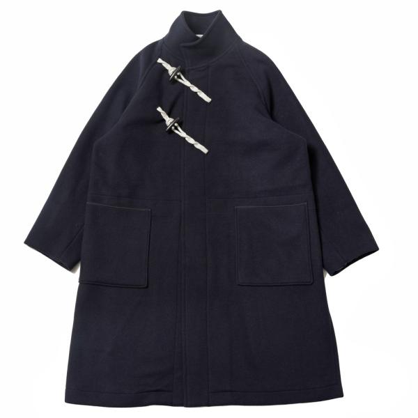 THROW（スロー）YALE ウールナイロンソフトメルトンスタンドカラーダッフルコート TH222-...