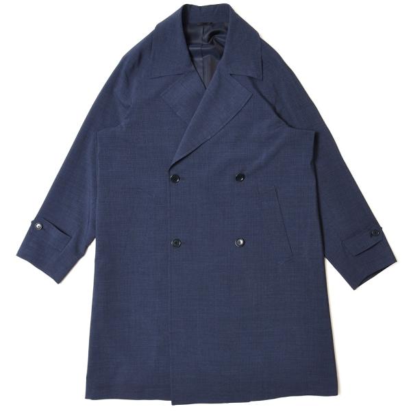 De Petrillo（デ ペトリロ）ストレッチウールポリエステルストライプ4Bダブルコート CAP...