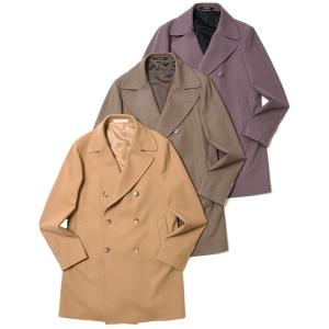 メンズ ソフトメルトン ソリッド ダブルブレストコート TAGLIATORE（タリアトーレ） コート ジャケット 「別注」TAGLIATORE