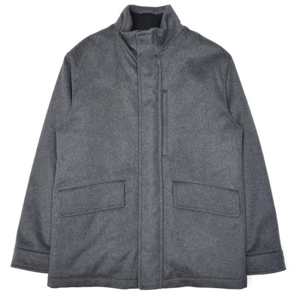 MONTEDORO（モンテドーロ）ウールナイロンフランネルスタンドカラーパデッドフィールドジャケット...