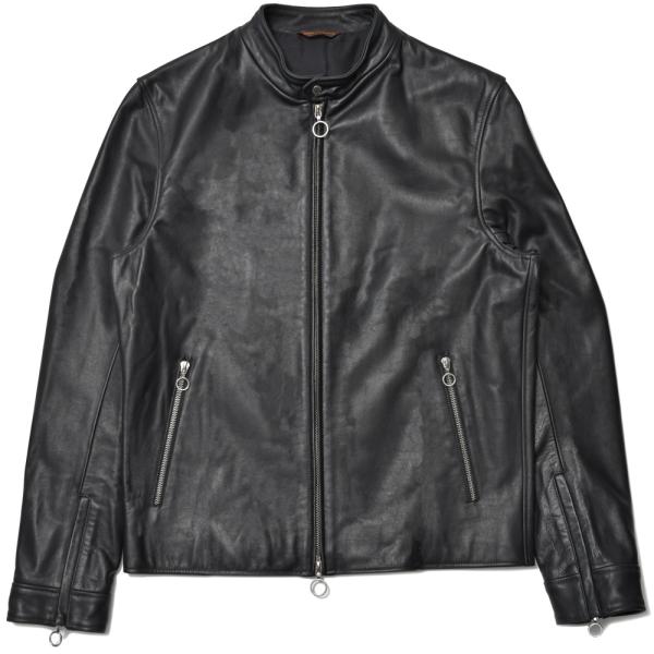 SERAPHIN（セラファン）BIKER ANDYバイカーアンディ カーフレザースタンドカラーシング...