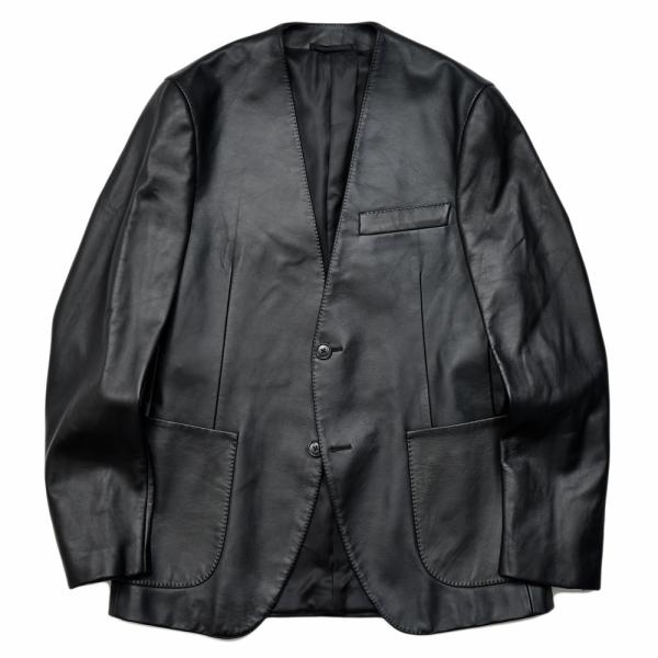 Belvest（ベルベスト）ナッパレザーノーカラー2Bジャケット G604-9666 1425240...