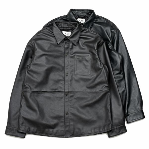 A.M LONDON（エーエム ロンドン）ナッパレザーオーバーシャツ 14261401172
