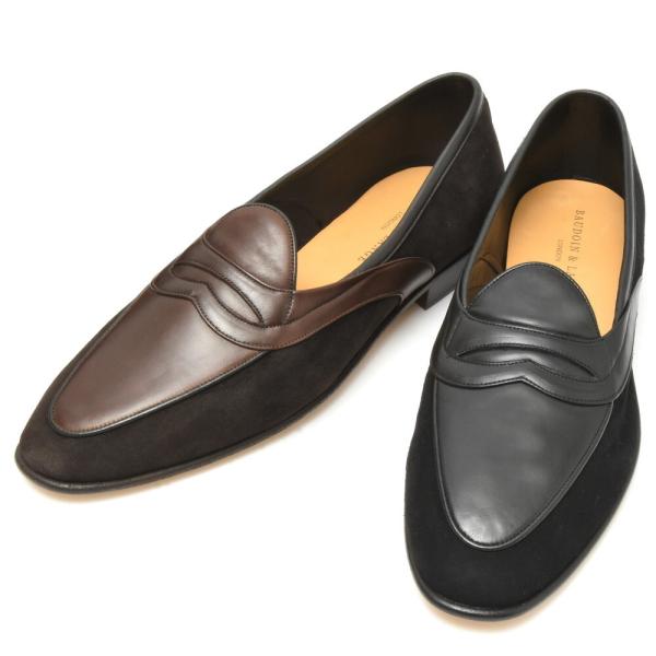 BAUDOIN &amp; LANGE（ボードイン アンド ランジ）ゴートスエード×ミュージアムカーフコンビ...