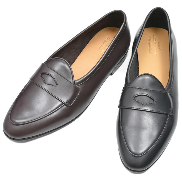 BAUDOIN &amp; LANGE（ボードイン アンド ランジ）カーフレザーペニーローファー SAGAN...