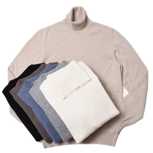 FEDELI（フェデリ）ハイゲージカシミアソリッドタートルネックニット DERBY SLIM ML....