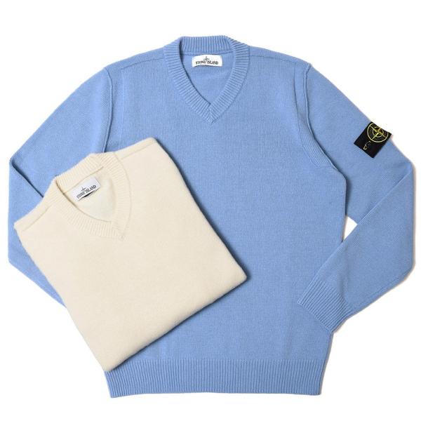 STONE ISLAND（ストーンアイランド）ミドルゲージウールナイロンVネックニット 771553...