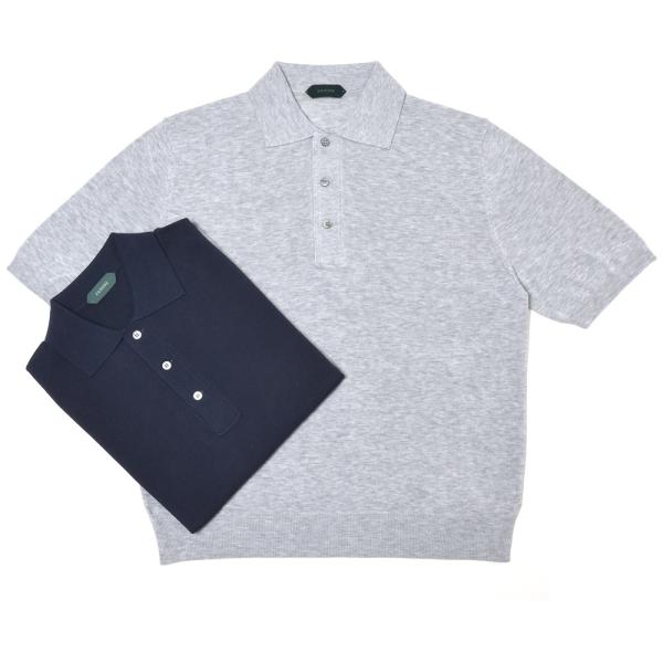 ZANONE（ザノーネ）12ゲージクレープコットンソリッドS/Sニットポロ POLO MC/REGU...