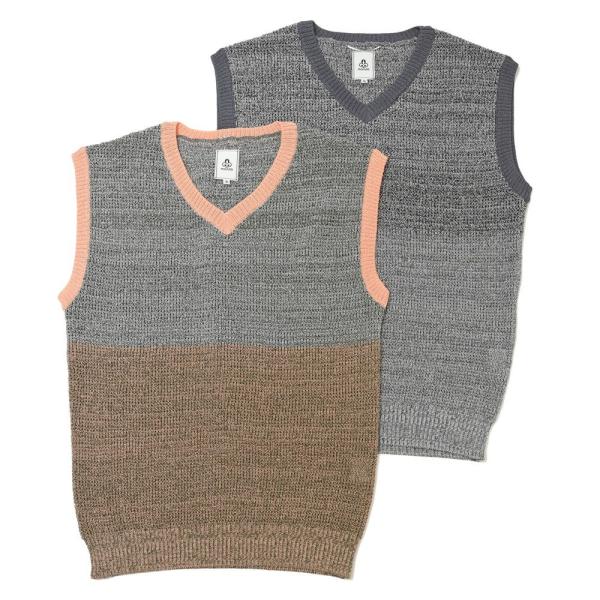 mando（マンド）ポリエステル和紙バイカラーVネックニットベスト 23191-002 160314...