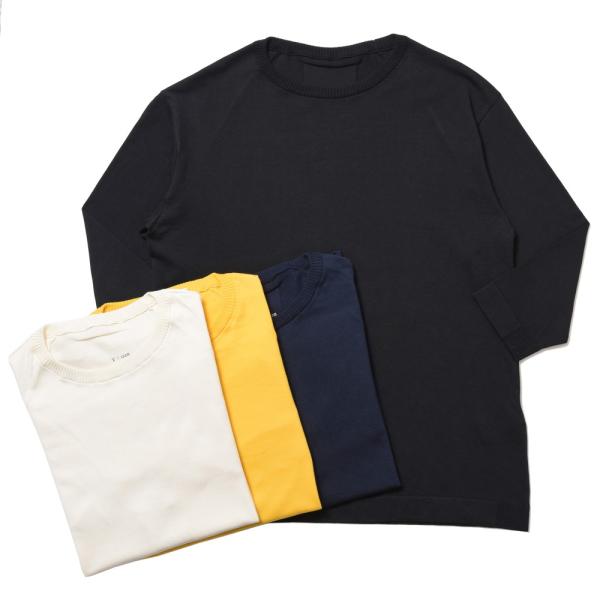 V::loom（ヴイルーム）ハイゲージフィラメントコットン3/4スリーブクルーネックニット 206-...