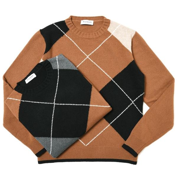 MILA SCHON MILANO（ミラ ショーン ミラノ）ミドルゲージウールカシミアアーガイルクル...