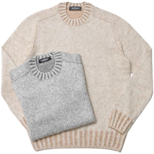 GRAN SASSO（グランサッソ）ミドルゲージカシミアアルパカウールクルーネックニット 13120...