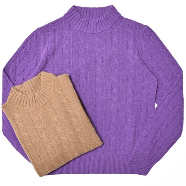 MILA SCHON MILANO（ミラ ショーン ミラノ）7ゲージウールカシミアケーブルモックネッ...