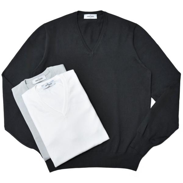 GRAN SASSO（グランサッソ）12ゲージソフトコットンVネックニット 55149/18190 ...