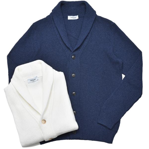 GRAN SASSO（グランサッソ）コットンナイロンブークレショールカラーニットカーディガン 231...