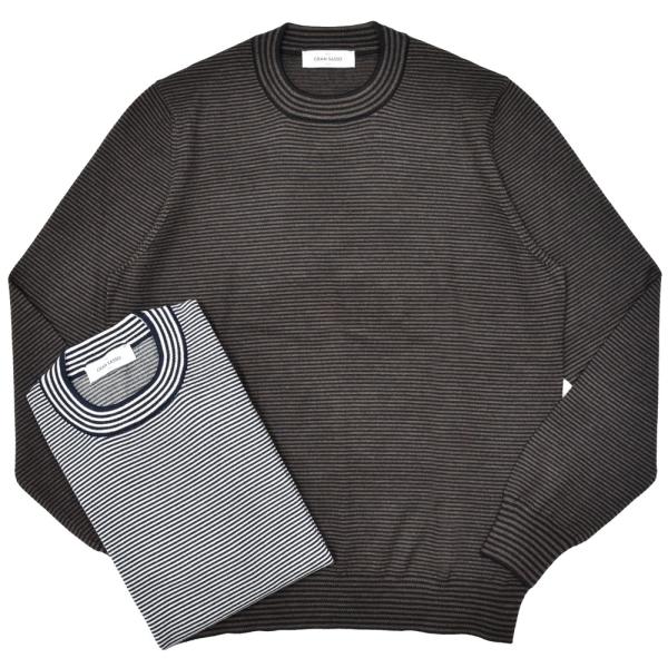 GRAN SASSO（グランサッソ）ハイゲージマイクロボーダークルーネックニット 57147/142...