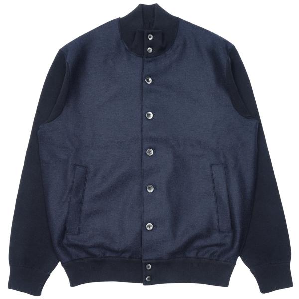 HERNO（ヘルノ）RESORTリゾート フェルテッドウール×コットンカシミアニットドライバーズブル...