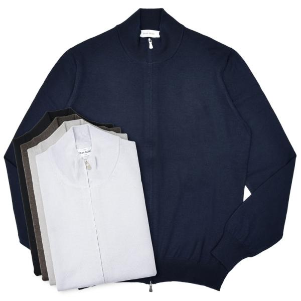 GRAN SASSO（グランサッソ）12ゲージウールスタンドカラージップニットブルゾン 55144/...