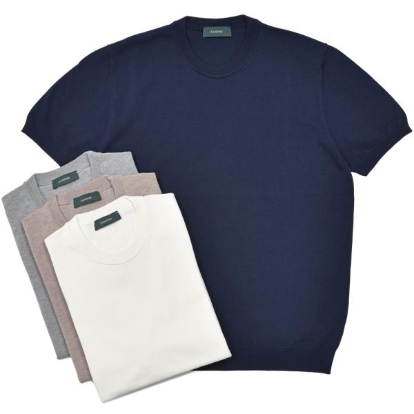 ZANONE（ザノーネ）12ゲージコットンクレープS/Sクルーネックニット GIRO MC/SLIM...