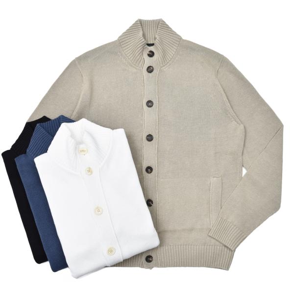 ZANONE（ザノーネ）7ゲージリネンコットンスタンドカラーニットカーディガン CHIOTO/SLI...
