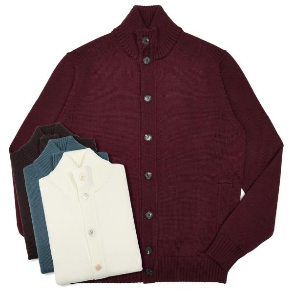 ZANONE（ザノーネ）5ゲージウールスタンドカラーニットカーディガン CHIOTO/SLIM FI...