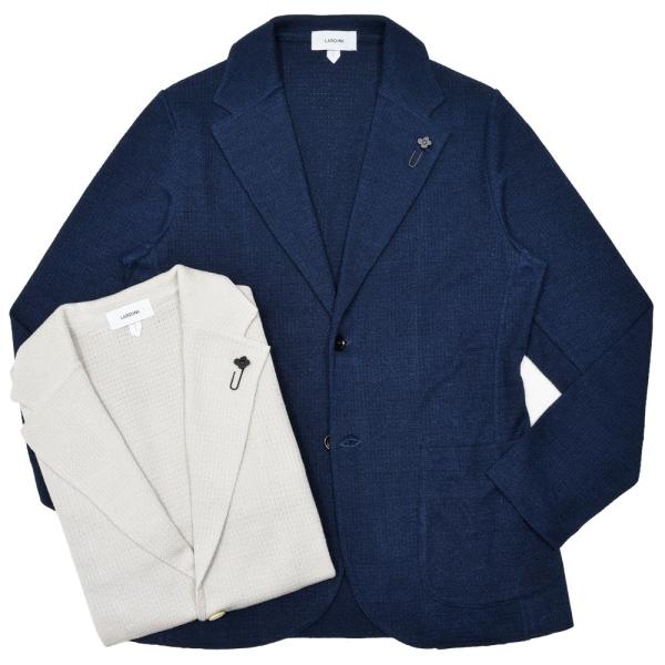 LARDINI（ラルディーニ）リネンコットンメッシュニットジャケット CNCJLJM56/PA660...