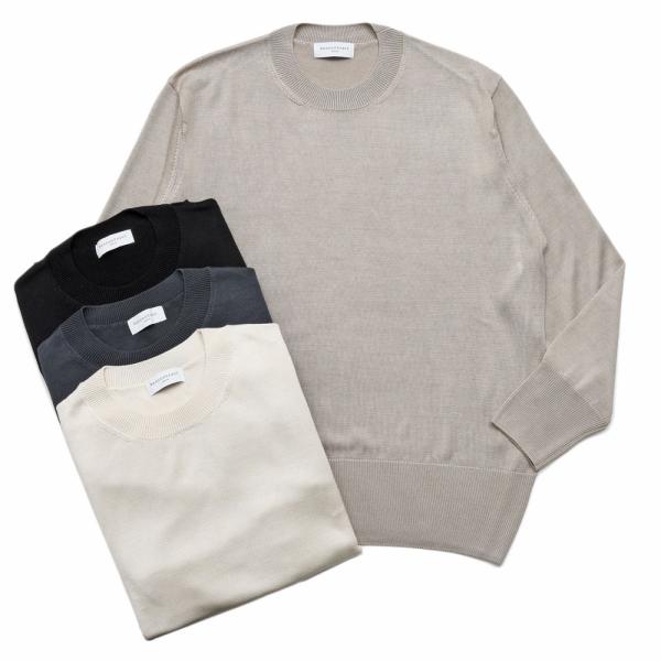 RENCONTRANT（レンコントラント）ハイゲージシルククルーネックニット 10111 16061...