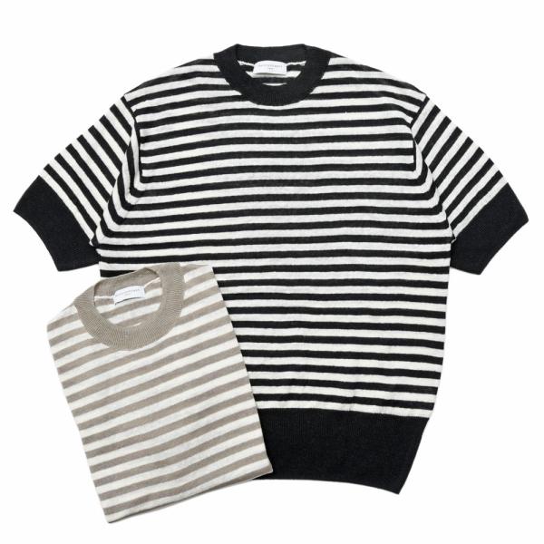 RENCONTRANT（レンコントラント）リネンボーダーS/Sニット 10128 160614051...