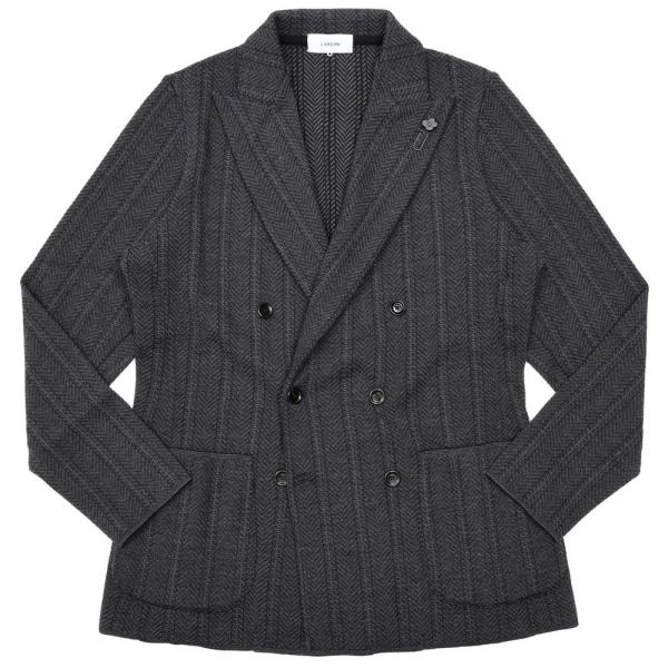 LARDINI（ラルディーニ）ウールヘリンボーンダブルニットジャケット CNJLJM57/AC670...