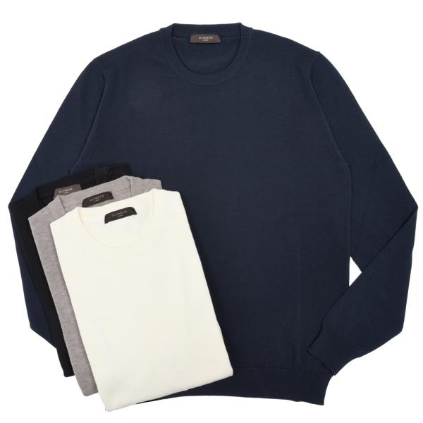 ZANONE（ザノーネ）12ゲージコットンクレープクルーネックニット 472-55401(M) 16...